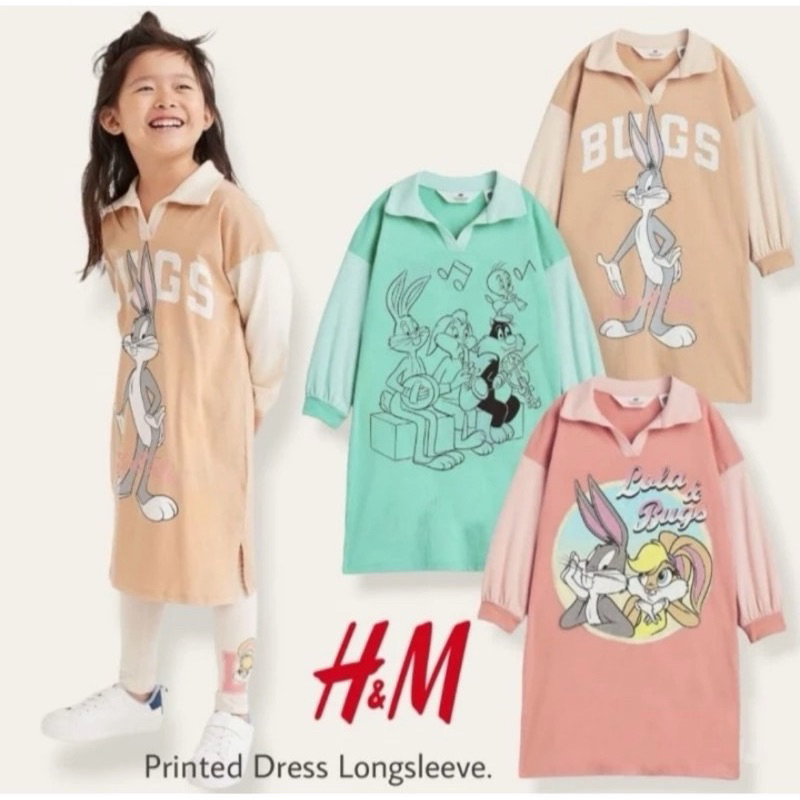 Dress Anak Perempuan Lengan Panjang Motif Kartun | Baju Anak Cewek Model Tunik