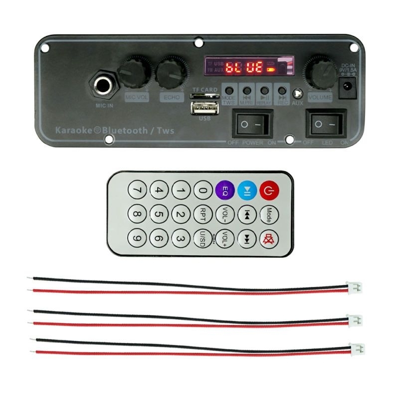 TWS Kit Modul MP3 Bluetooth Plus Power 40W Karaoke Mic Echo System