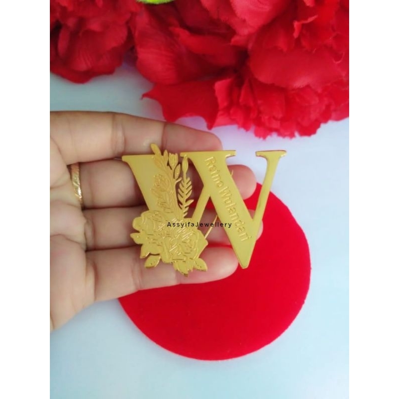 COD Bros Ukir Nama/ Bros COD Ukir Nama Lapis Emas