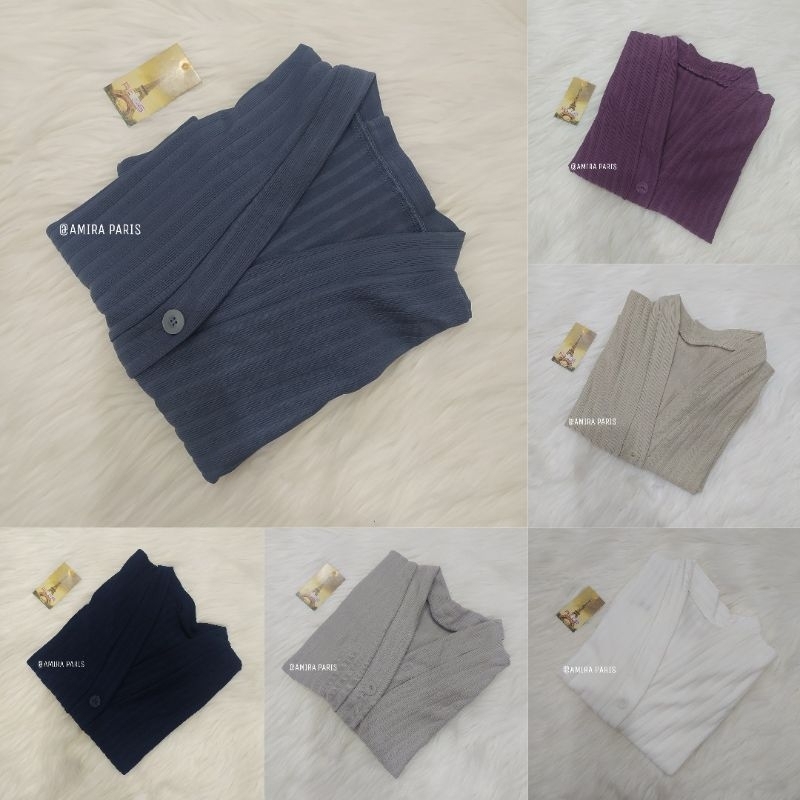 Hot Deals Akemi Hornet Knit Crop Cardigan Wanita / Outer Top Knitwear Premium (Cod)