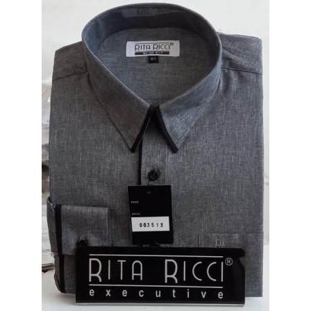 Kemeja Pria Rita Ricci Slimfit warna Abu Lengan Panjang dan pendek artikel 003513