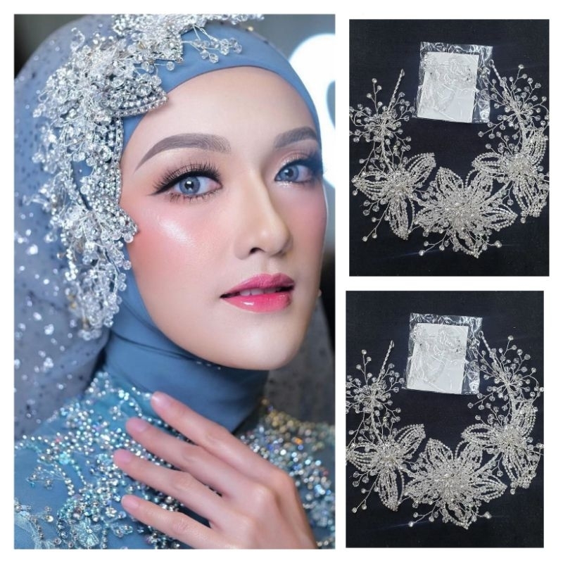 Headpiece lentur bando pengantin/aksesoris pengantin hijab