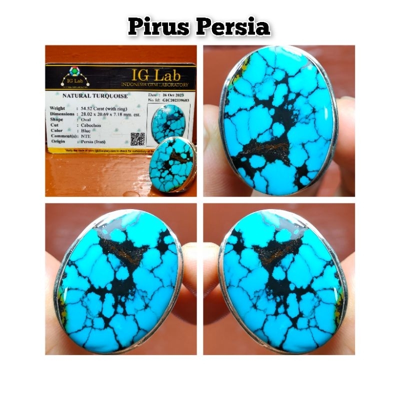 NATURAL BATU AKIK PIRUS PERSIA BLUE FANCY