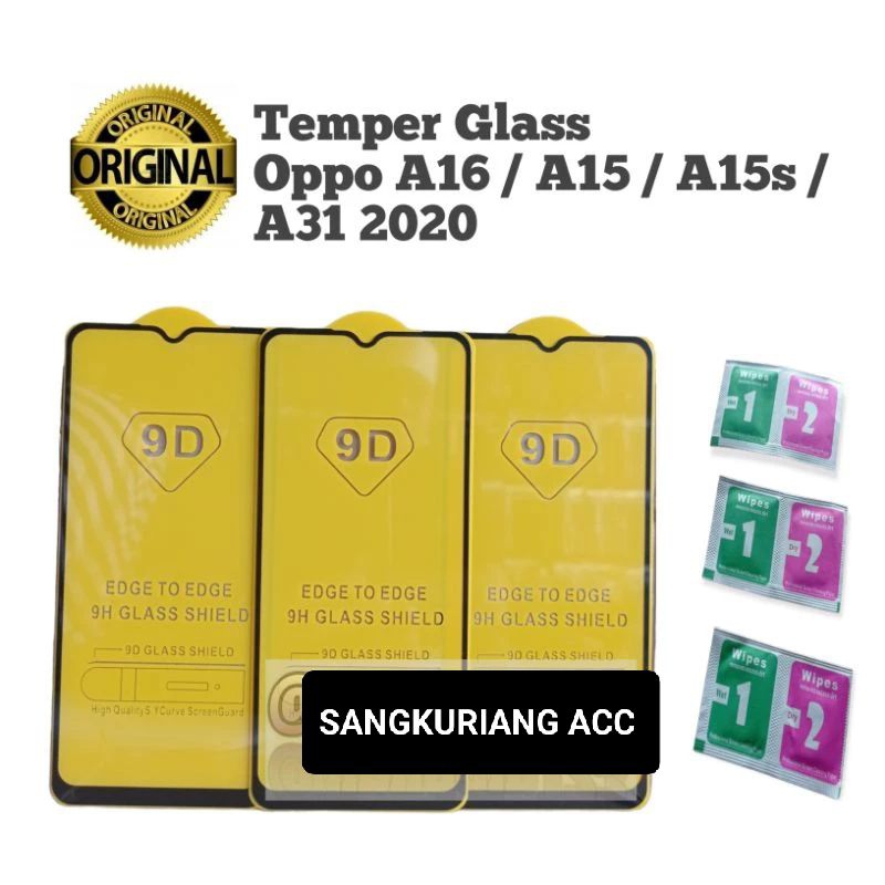 Tempered Glas Full Layar hp OPPO A16/A15/A15S/A31 2020 Temper Glas Full Layar bahan kaca LSD jadi Te