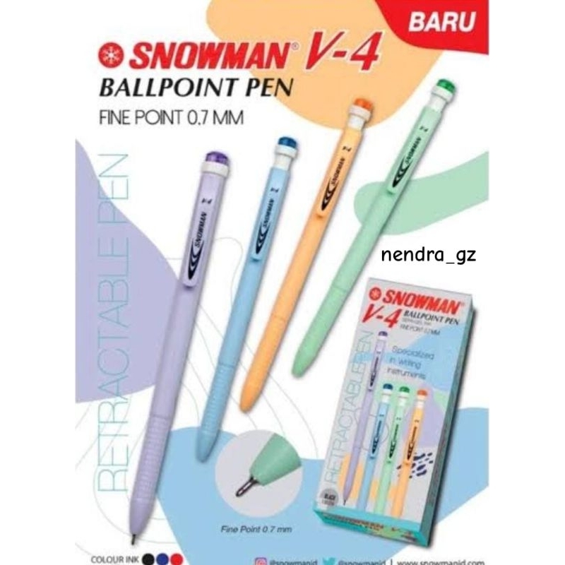 

PULPEN SNOWMAN V-4 HITAM 0.6mm