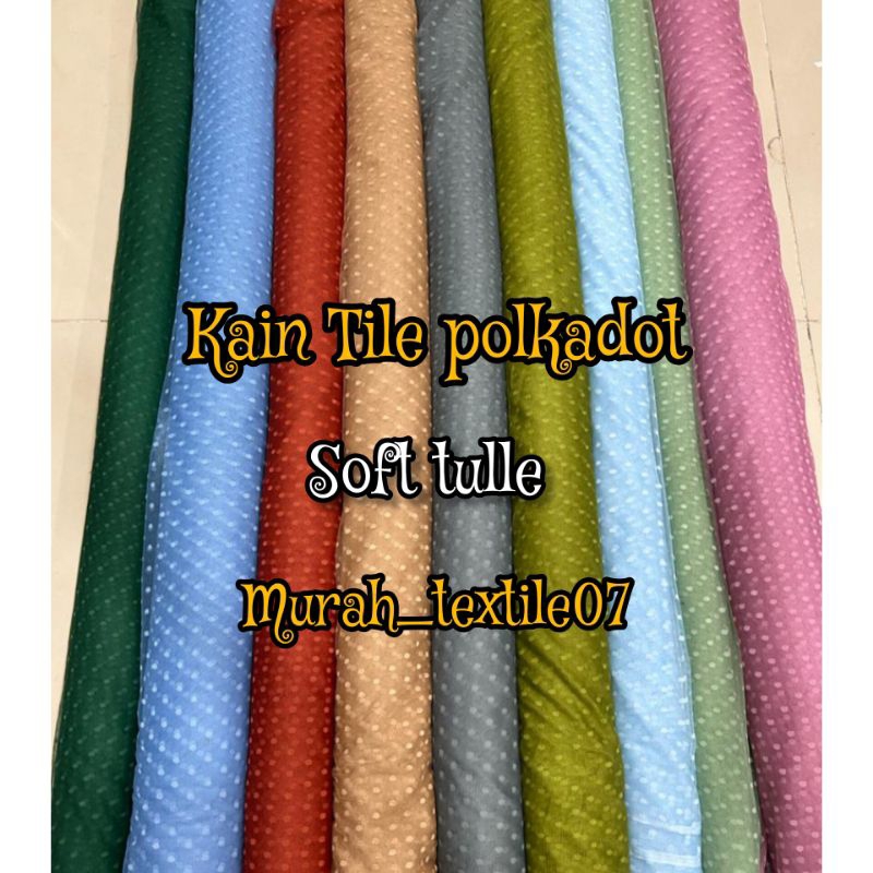 Kain Tile Polkadot / tile dot / tile bintik harga persetengah meter