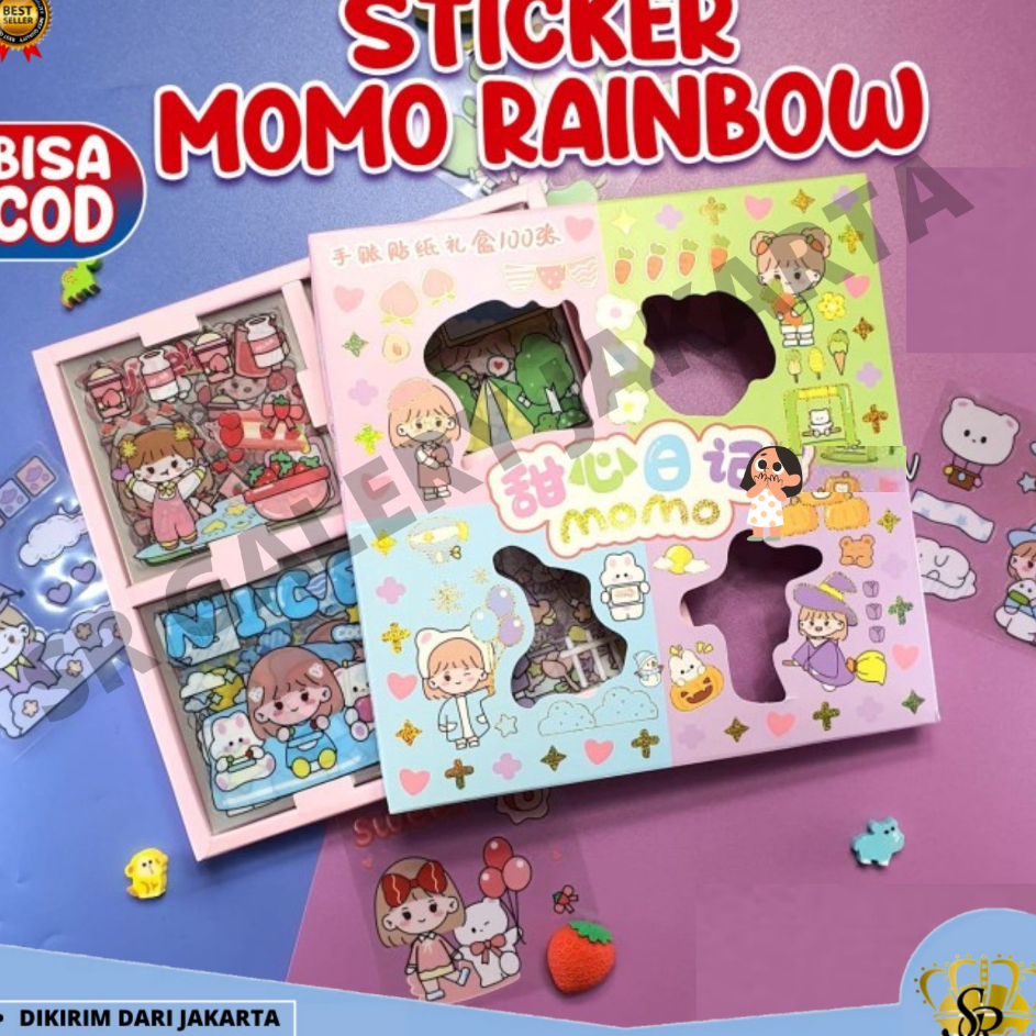 

Sale Stiker 100 Lembar Sticker 2D Momo Motif Kartun Korea Lucu Anti Air SR
