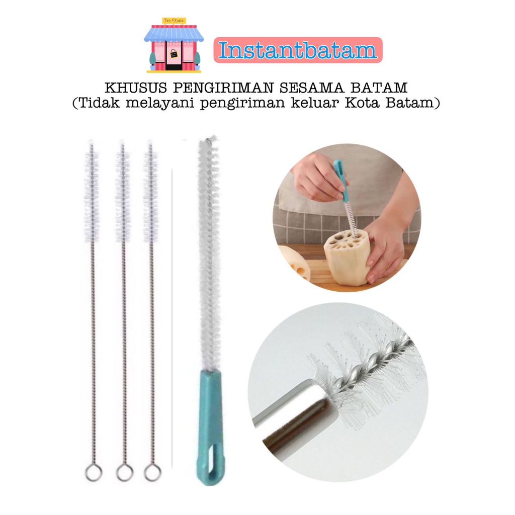 734 Sikat Pembersih Sedotan Sikat Sedotan Stainless Brush Straw