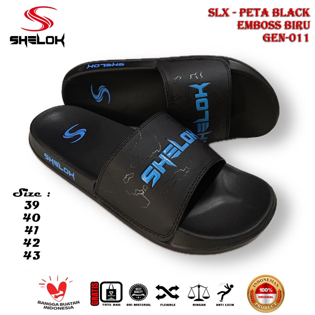 Sandal slop pria kekinian sendal slip on anti licin untuk Pria dan Wanita Original Motif Peta emboss