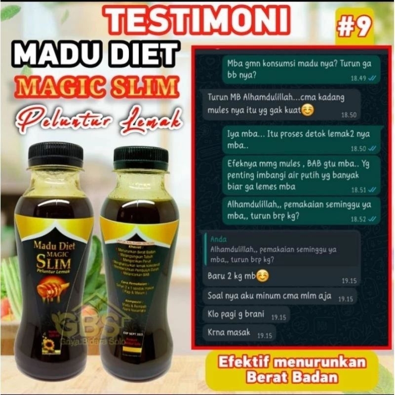 madu diet peluntur lemak bandel magic slim netto 120 ml