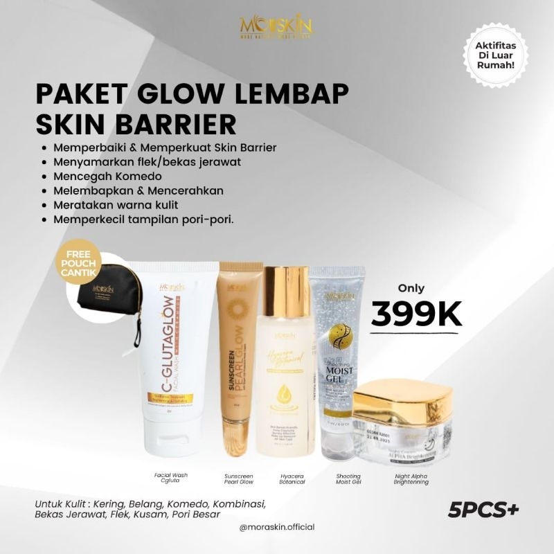 Moraskin Paket Perawatan Wajah Glow Lembap Skin Barrier