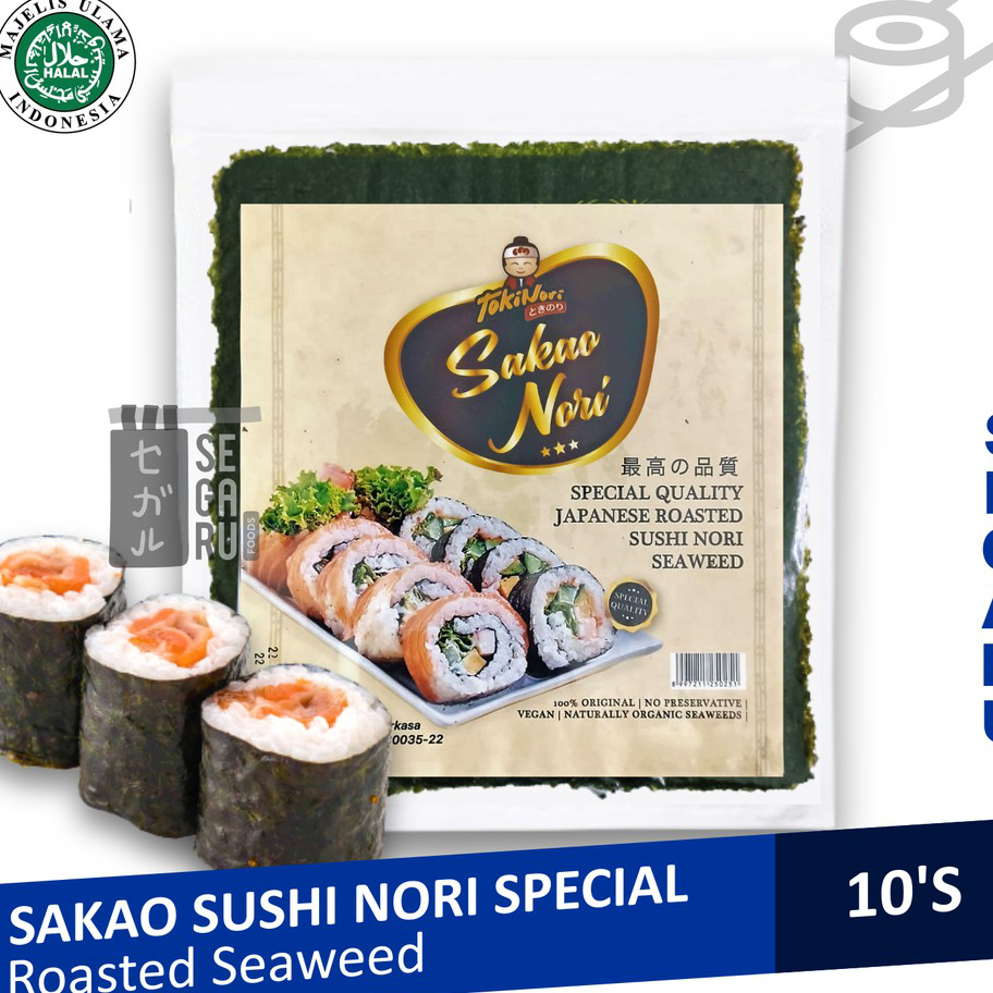 

VBTD6214 [KODE 77] Sakao Nori Sushi Spesial 10 Sheet Sushi Roasted Rumput Laut Halal MUI