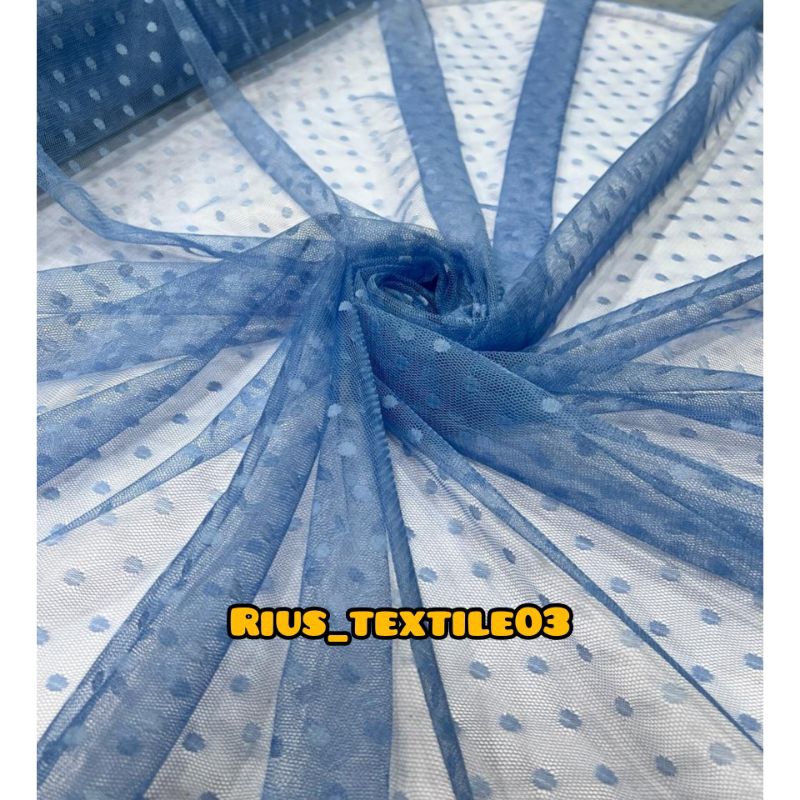 Kain Tile Polkadot/Tille DOT Harga per Setegah Meter