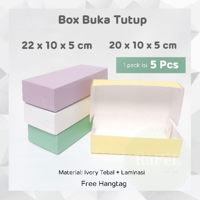 

RB 5 Pcs Box Dus Kue Brownies Roti 22x10x5 20x10x5 Box Buka Tutup