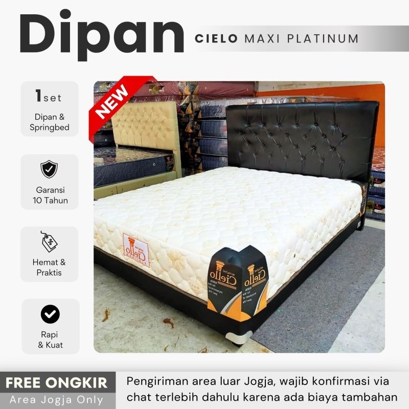 Dipan & Springbed Ciello Platinum on set (Dipan Springbed jadi satu) COD - Dipan Ukuran 160 x 200