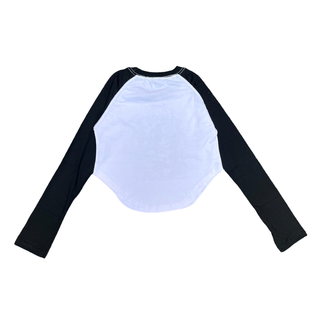 Stiego Energetic crop top raglan lengan panjang/kaos lengan panjang wanita kekinian/Cropped Top/korean top