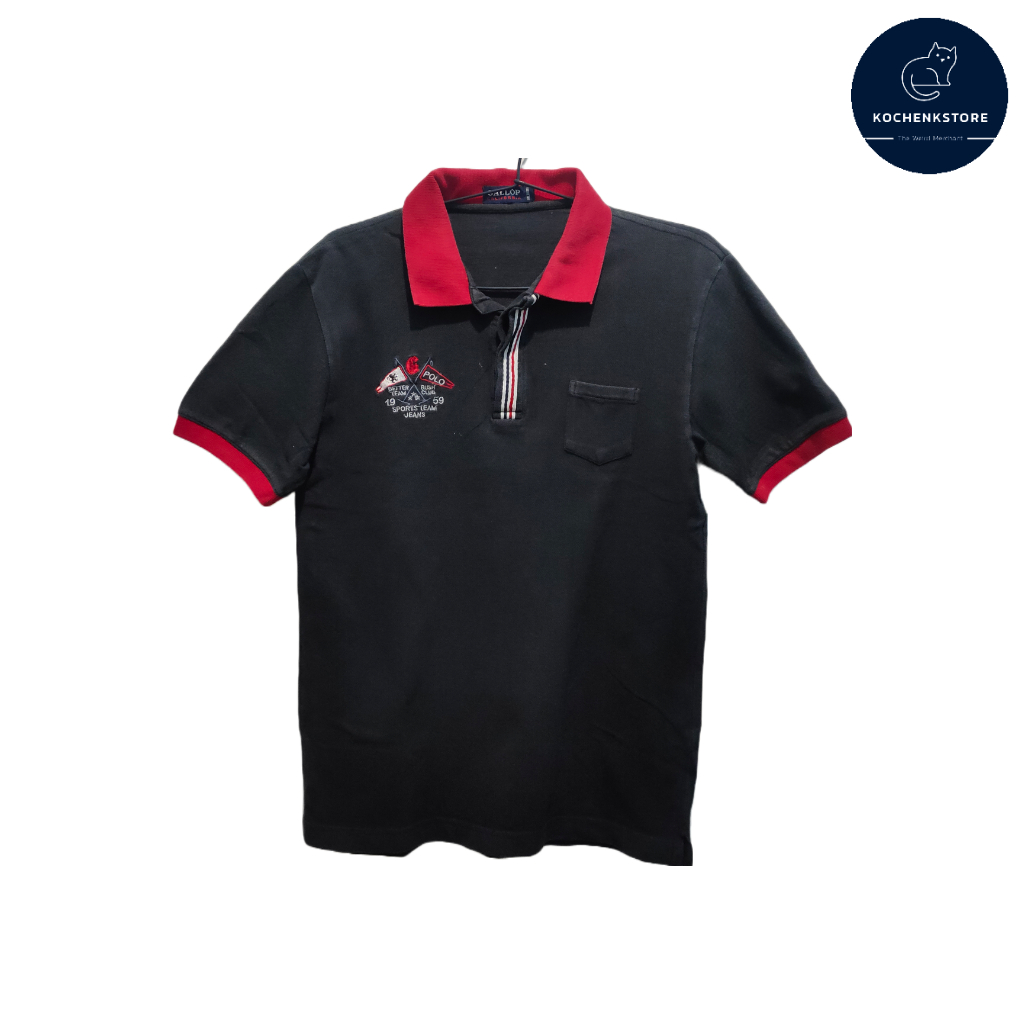 Baju Kaos Kerah Polo Gallop California Black Hitam Pria
