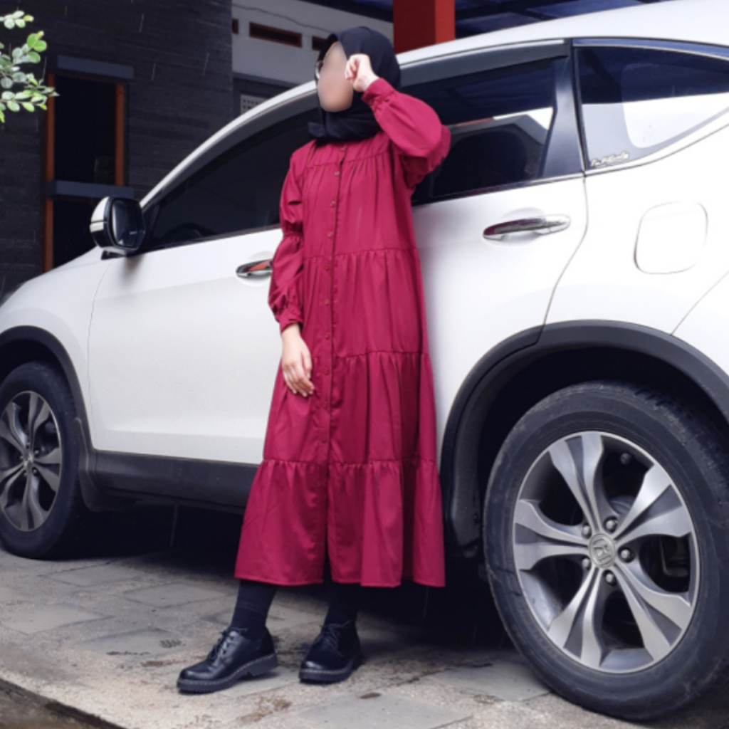 RASHAN Khia Midi Dress Premium / Tunik / Dress Hijab/ Tunik Dress Terbaru