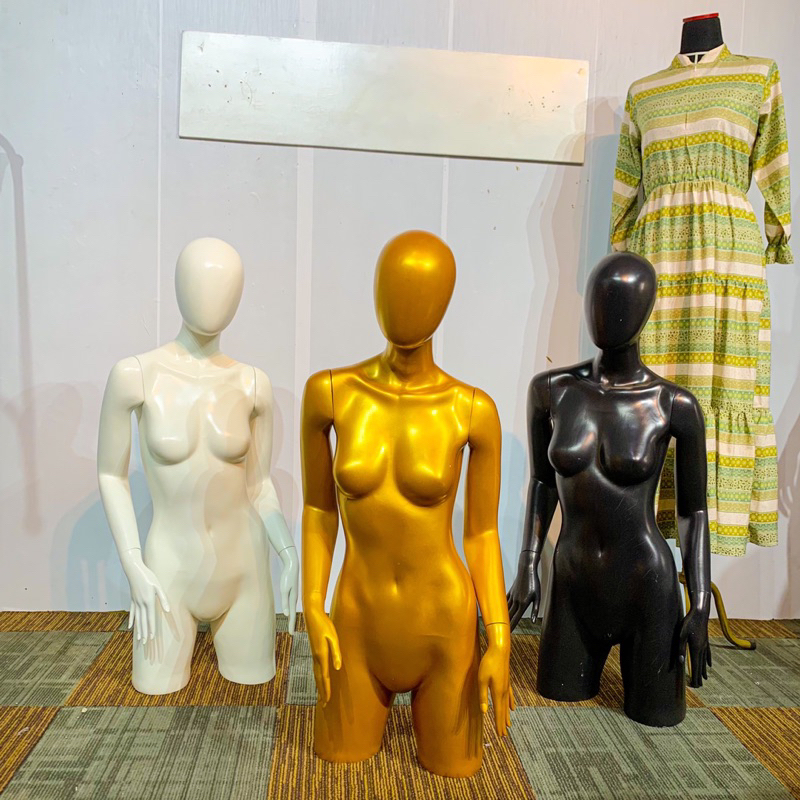 Manekin Bodyfit Cewe Bahan Fiber | Manekin Setengah Body Wanita Fiber Ekslusive Premium Model Import