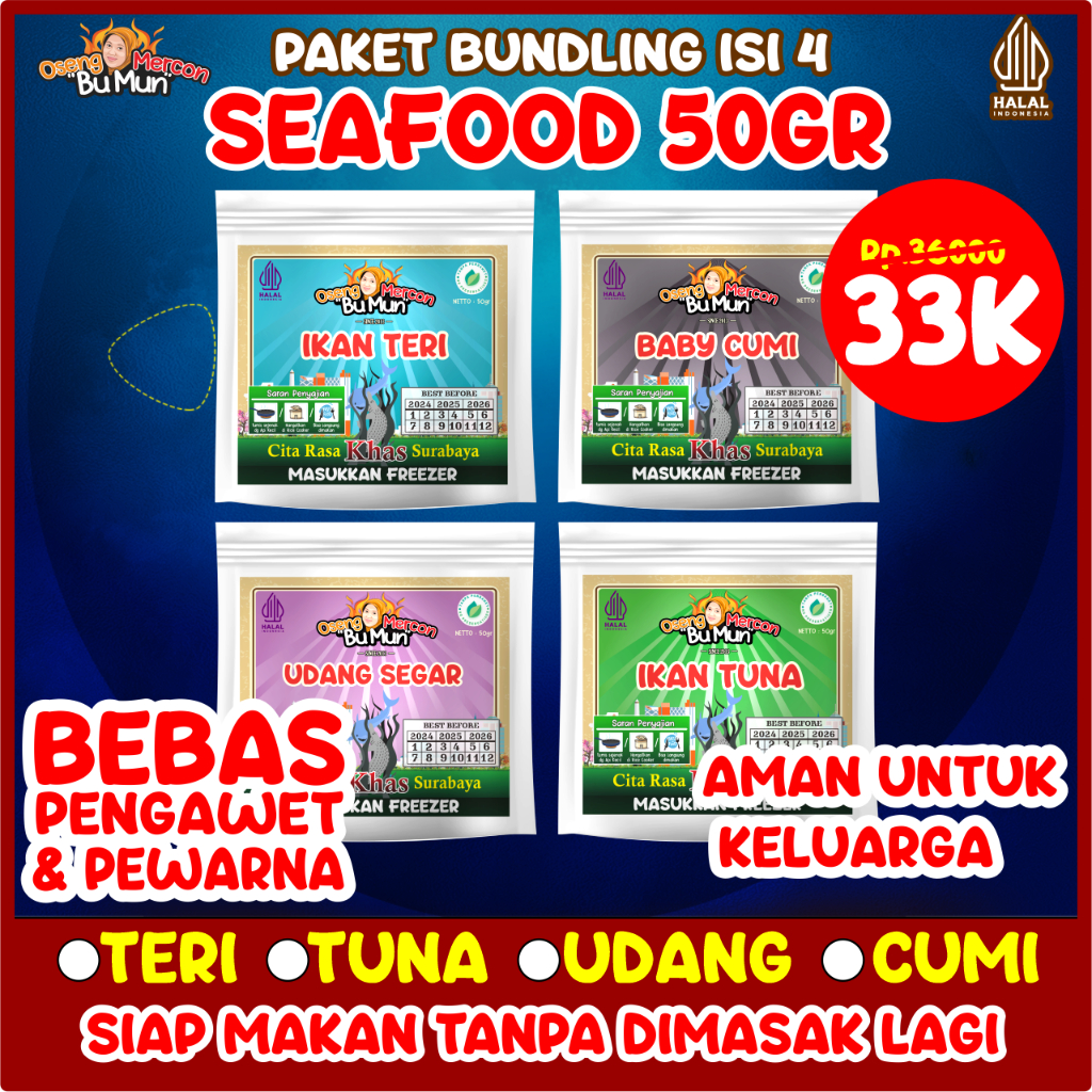 

BUNDLING SEAFOOD ISI 4 OSENG BU MUN 50GR