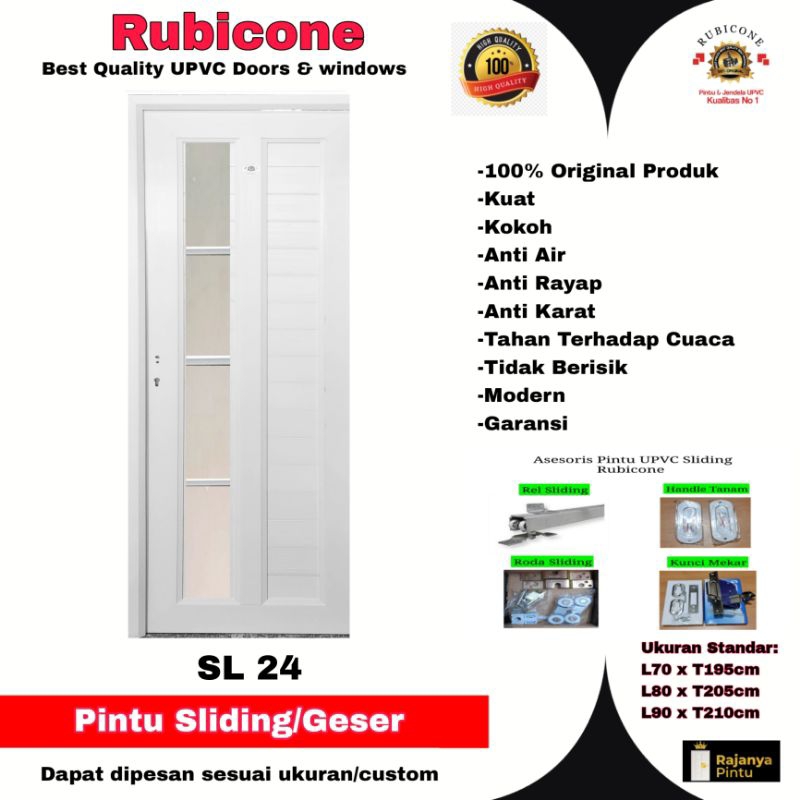 Pintu sliding Upvc SL 24 putih