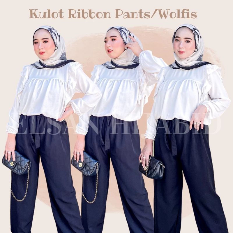 CELANA KULOT RIBON PANTS PREMIUM/CELANA PANJANG KULIT WOLFIS