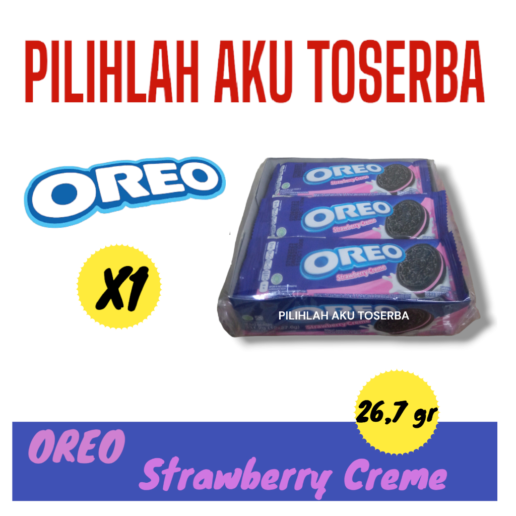 

Biskuit Oreo Strawberry Creme / Stroberi Krim 12 x 27 gr ( HARGA PER BOX )