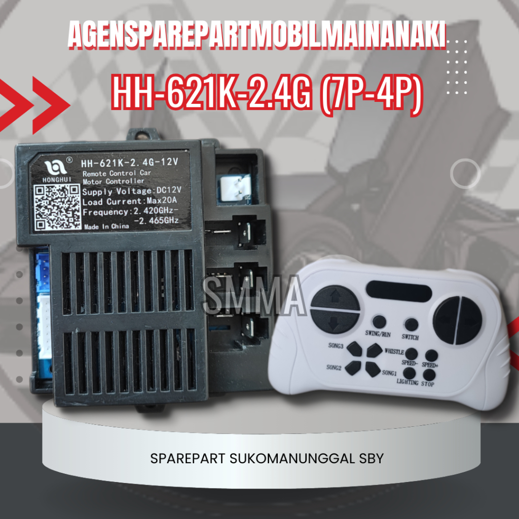 ⚡Ready⚡Remote Control Bluetooth + Receiver HH-621k-2,4G-12v 7 Pin + 4Pin  mobil/motor mainan aki