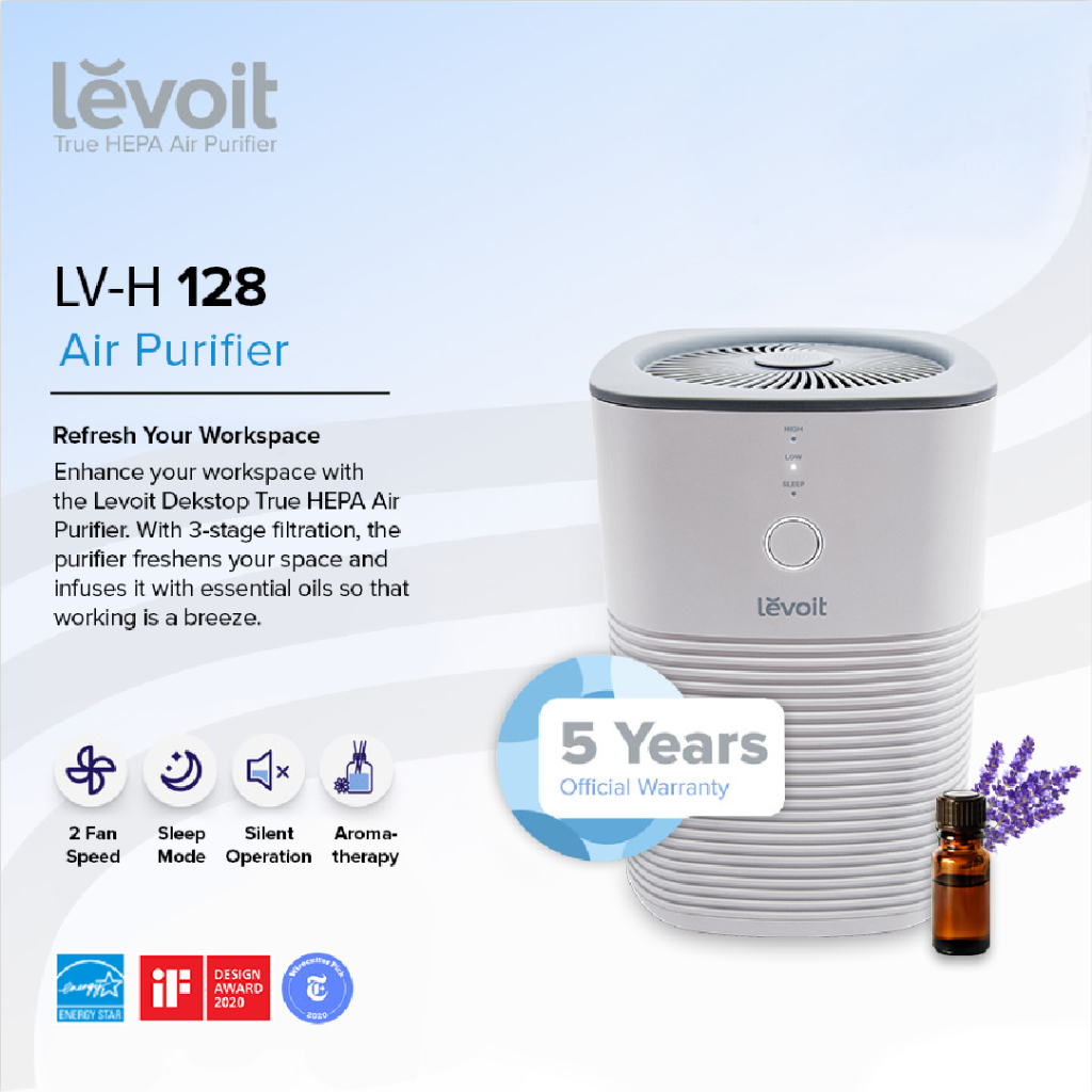 Levoit Desk Air Purifier LV-H128 Dual HEPA Filter H13 Original With Aroma