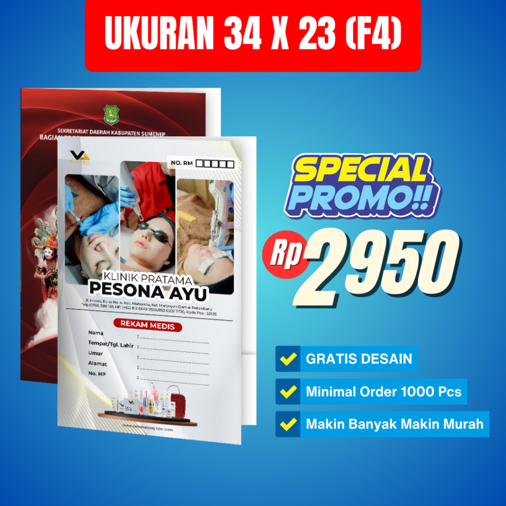 

Cetak Map Folder Ukuran F4 (34X46 cm)