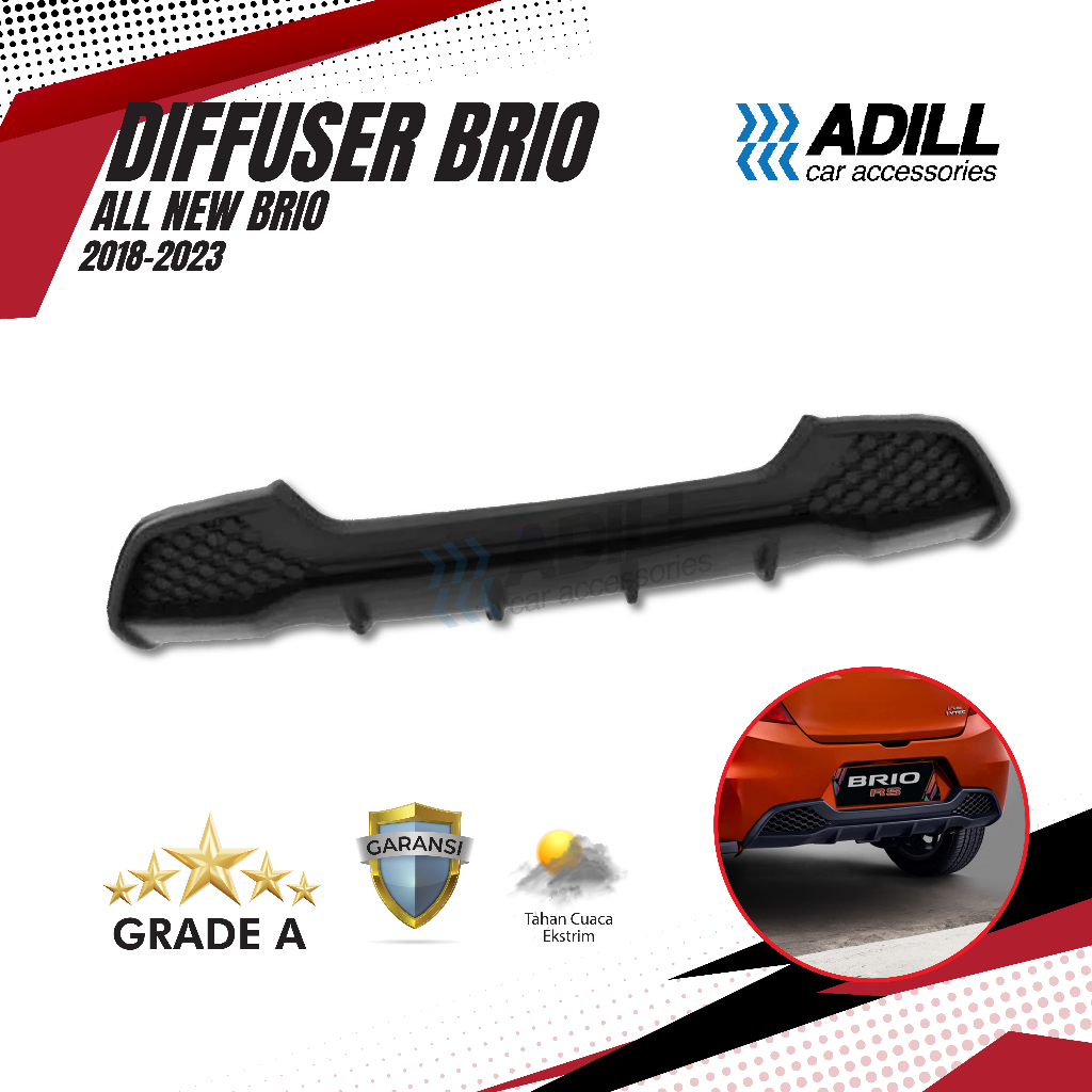 Diffuser difuser Honda Brio original Honda 2018-2024 Bemper belakang Honda brio