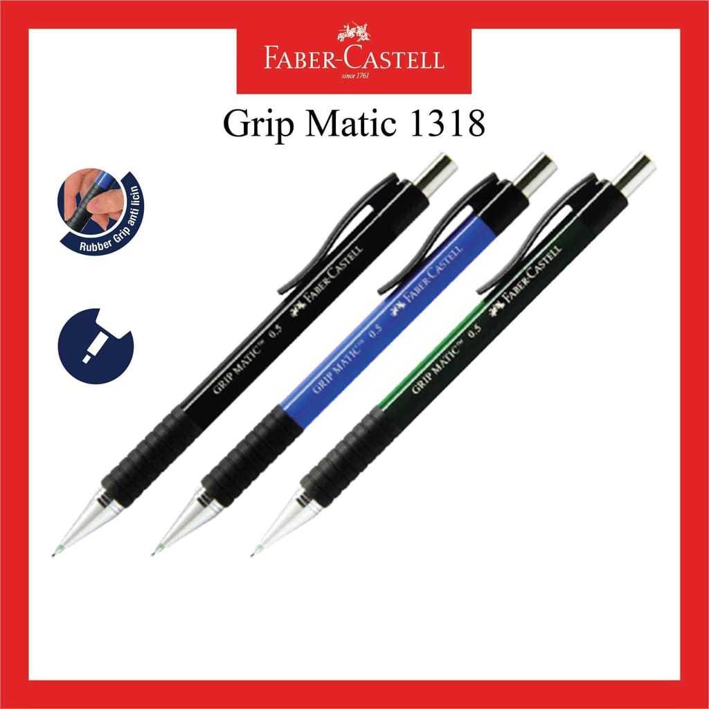 

Pensil Mekanik - Mechanical Pencil Grip Matic 1318 Ukuran 0.5 MM Tiga Warna