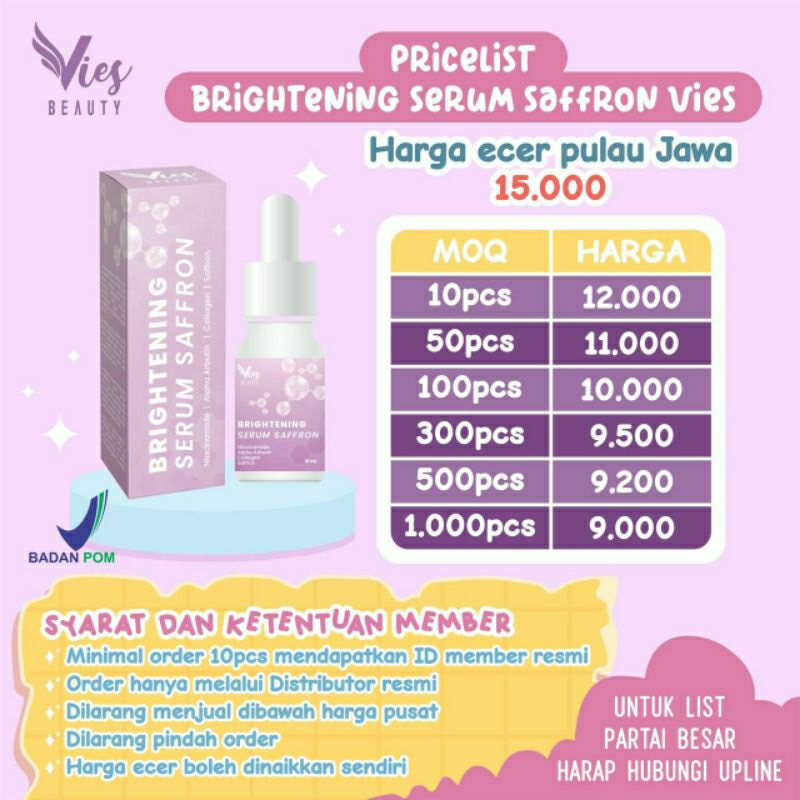 SERUM SAFRON Viest Bpom/serum wajah glowing