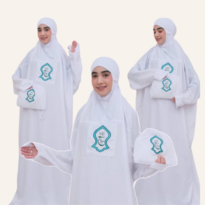 MUKENA TERUSAN TEROMPAH / HADRAMAUT DEWASA KHUSUS PUTIH TERMURAH✅