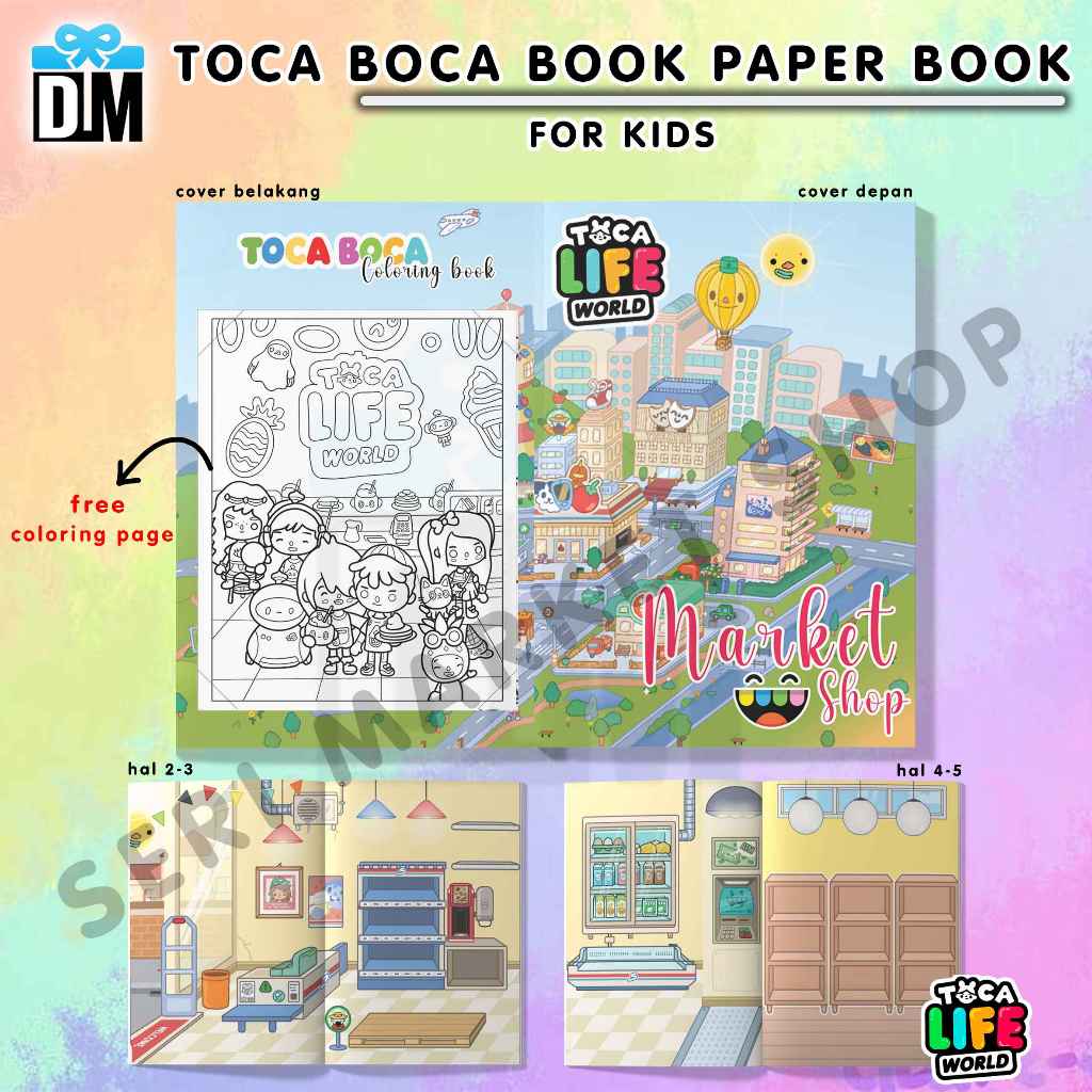Toca Boca Paper Book Mainan Edukatif Toca Life World Tempel Mainan BP #M