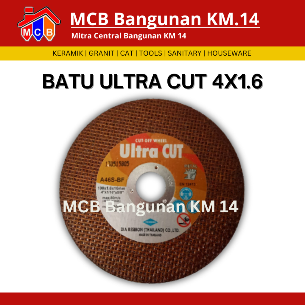 Batu Gerinda Potong Ultra Cut 4 Inch X 1,6mm / Batu gerinda 4x1,6