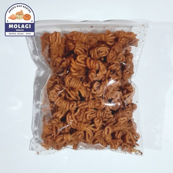 

Bella Belli Mie Uwel Pedas Daun Jeruk / Mie Gulung Pedas 250 Gram - Molagi Snack