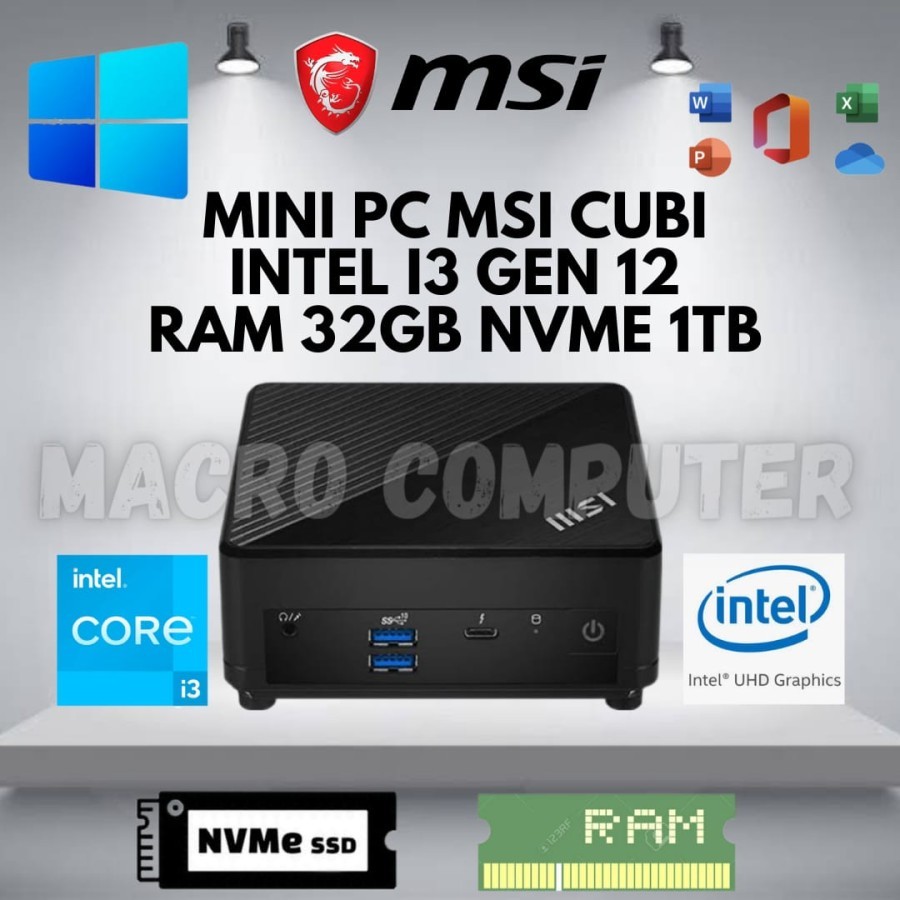 MINI PC MSI I3 GEN 12 FULLSET +WIN 11 +RAM +SSD | MSI CUBI 5 12M | MSI CUBI I3