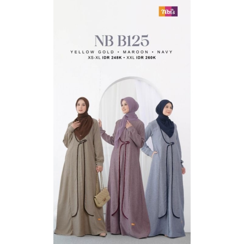 GAMIS NIBRAS NB B125 YELLOW GOLD || MAROON || NAVY TERBARU