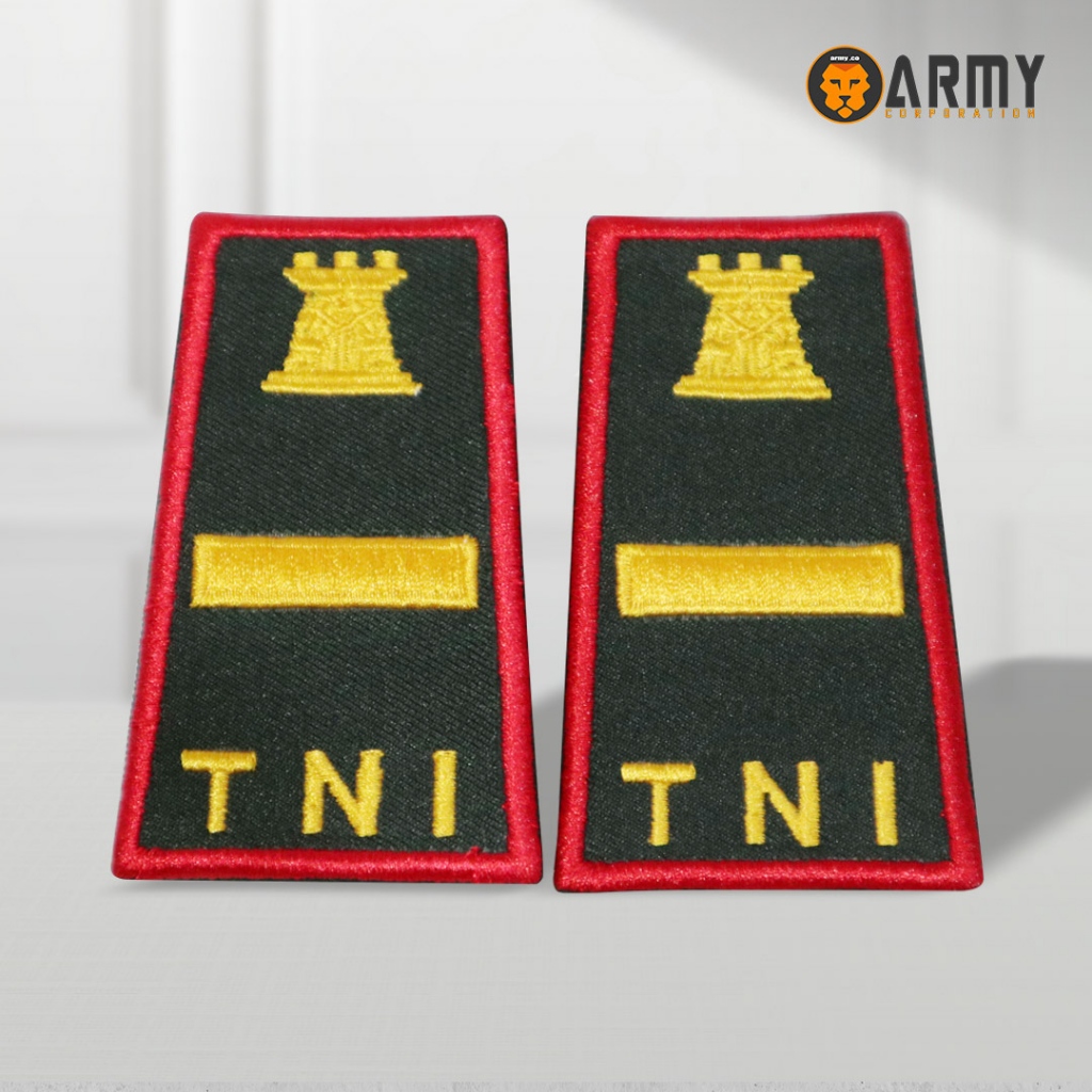 Pangkat Bordir PDH TNI Zeni Letda Komando