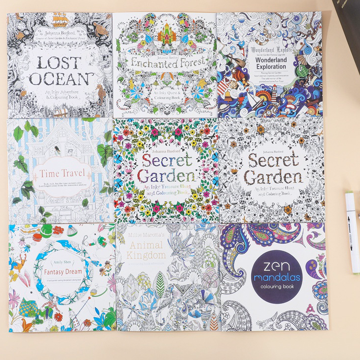 

Terbatas Buku Mewarnai untuk Dewasa dan anak2/24 Halaman Secret Garden Magic Forest Stress Relief Buku Mewarnai/Secret Garden Drawing Book Harga Termurah