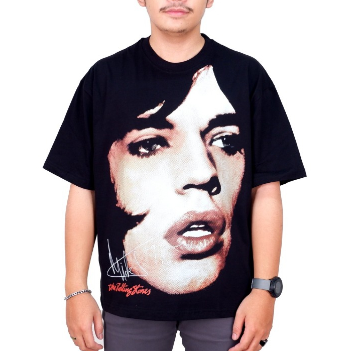 MICK JAGGER MUSICIAN BAND MUSIC KAOS OVERSIZE TSHIRT HITAM