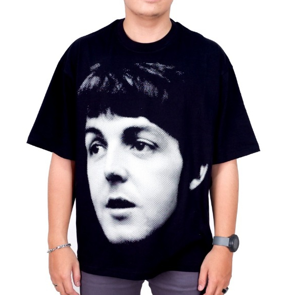 PAUL MCCARTNEY THE BEATLES BAND MUSIC KAOS OVERSIZE HITAM