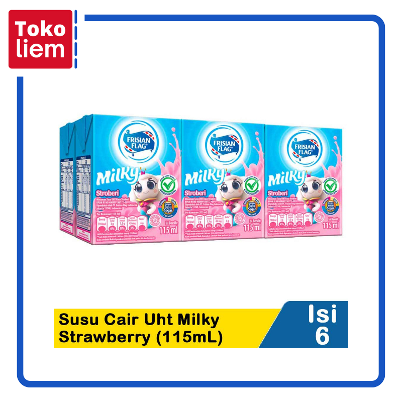 

Frisian Flag Susu Cair Uht Milky Strawberry 6X115ml