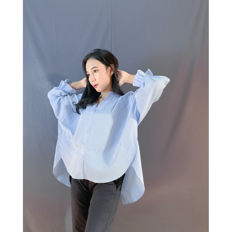 Korean Shirt Oversize - Baby Blue