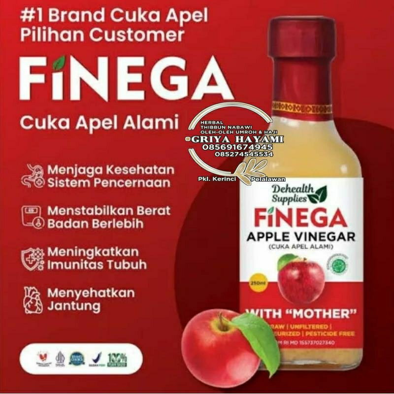 

vinega/finega cuka apel premium 500ml botol kaca