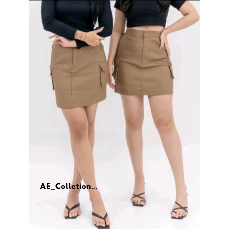 ROK PENDEK CARGO COMBED WANITA DEWASA / ROK CARGO SKIRT WANITA DEWASA