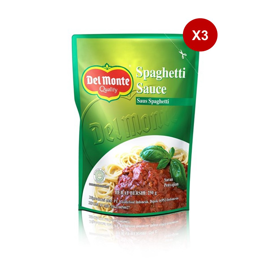 

☍✭✽ Delmonte Saus Spaghetti Pouch 250 gr x3 Diskon Promo