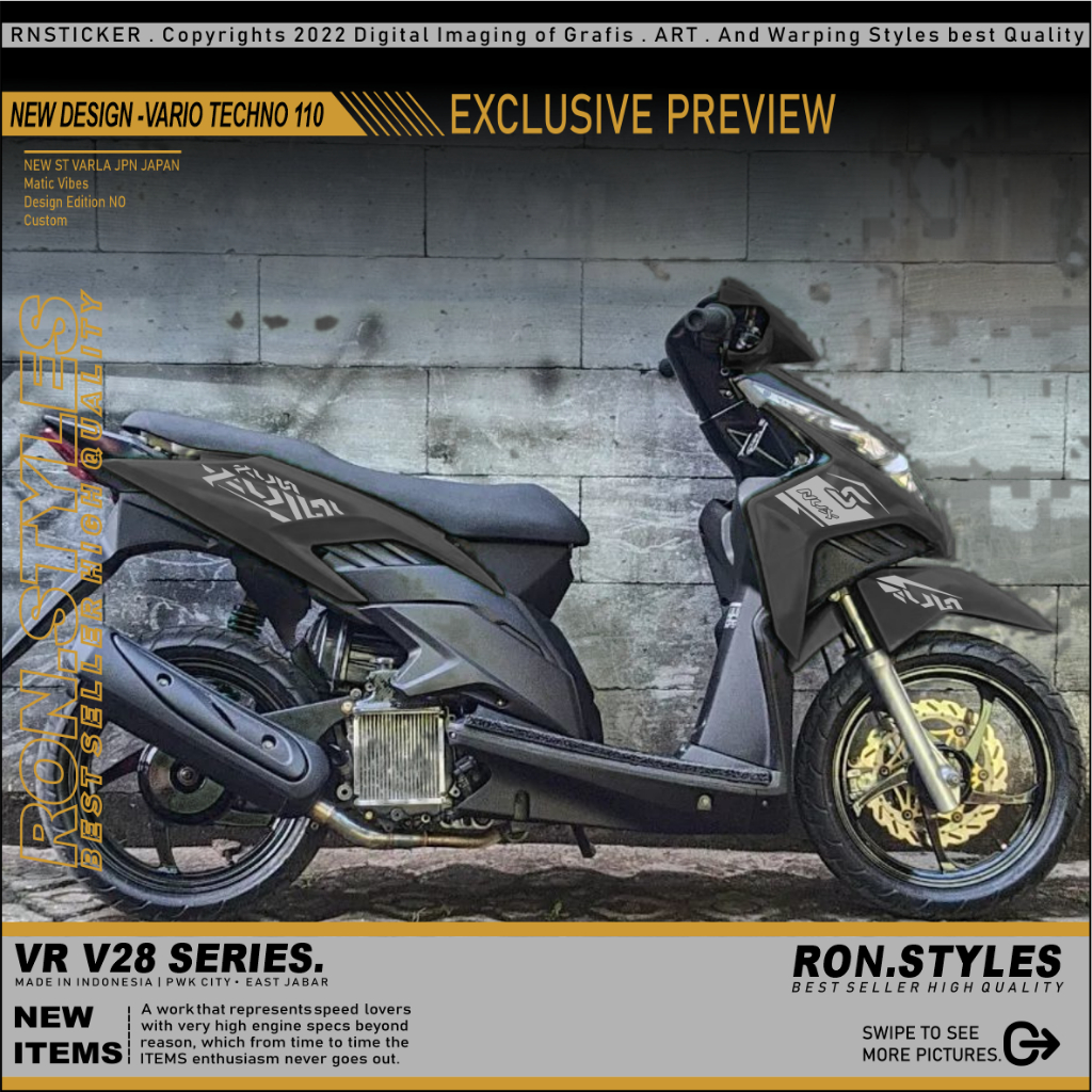 VRV28 CUTTING STICKER STRIPING VARIO TECHNO 110 STRIPING VARIASI VARIO 110 STRIPING VARLA STIKER VAR