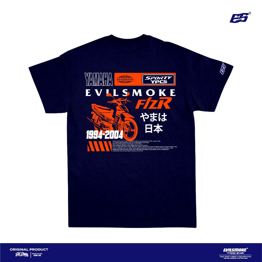 Kaos 2 tak kaos fiz r F1Zr  kaos 2 stroke kaos pria warna hitam lengan pendek katun combed 30s